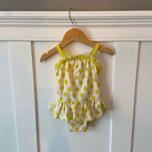 Gap Yellow Polka Dot Ruffle Swimsuit Baby Girl